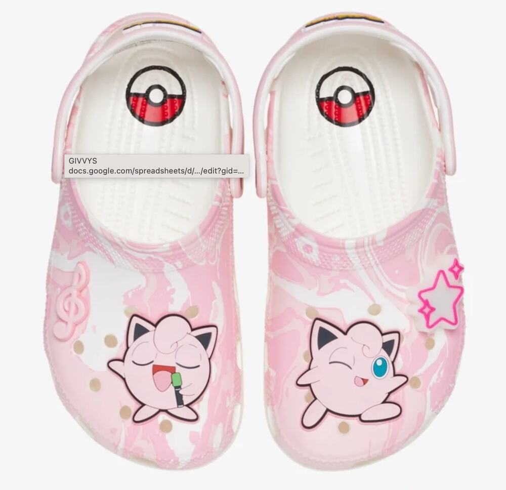 Crocs Classic Pokemon Jigglypuff Clogs Mens 11 EU 45-46 Pink White NIB